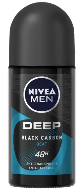 De Online Drogist Nivea men deep black carbon beat anti-transpirant roller 50ml aanbieding