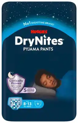De Online Drogist Huggies drynites boys tiener maat l (27-57kg) 9st aanbieding