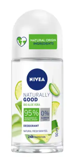 De Online Drogist Nivea naturally good bio aloë vera deodorant roll-on 50ml aanbieding