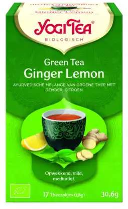 De Online Drogist Yogi tea green tea ginger lemon 17st aanbieding