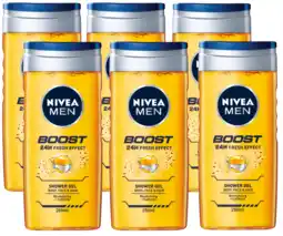 De Online Drogist Nivea men boost douchegel voordeelverpakking 6x250ml aanbieding