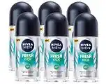 De Online Drogist Nivea men fresh kick anti-transpirant roll-on voordeelverpakking 6x50ml aanbieding