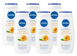 De Online Drogist Nivea apricot & apricot seed oil care shower multiverpakking 6x250ml aanbieding