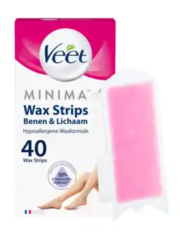 De Online Drogist Veet ontharingsstrips benen & lichaam hypoallergene minima 40st aanbieding