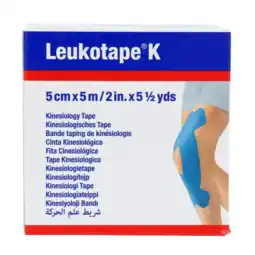 De Online Drogist Leukoplast leukotape k kinesiotape blauw 5cmx5m 1st aanbieding