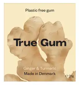 De Online Drogist True gum ginger & turmeric 21gr aanbieding