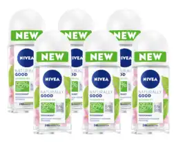 De Online Drogist Nivea naturally good bio green tea deodorant roll-on voordeelverpakking 6x50ml aanbieding