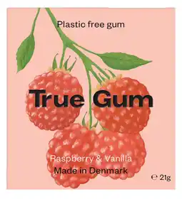 De Online Drogist True gum raspberry & vanilla 21gr aanbieding