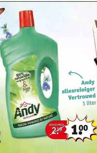 Kruidvat Andy allesreiniger Vertrouwd 1 liter aanbieding