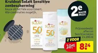 Kruidvat Kruidvat Solait Sensitive zonbescherming 2x200 ml aanbieding