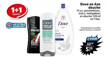 Trekpleister Dove en Axe douche aanbieding