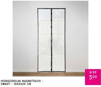 Xenos Horgordijn magnetisch - zwart - 100x220 cm aanbieding