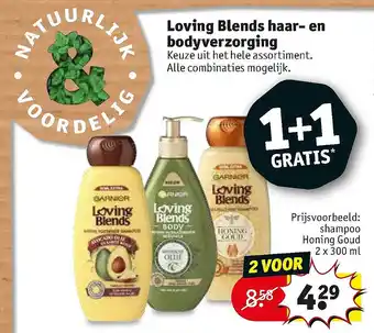 Kruidvat Loving Blends haar- en bodyverzorging K 2x300 ml aanbieding