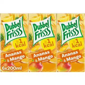 Albert Heijn Dubbelfrisss 1 kcal ananas & mango 6-pack aanbieding