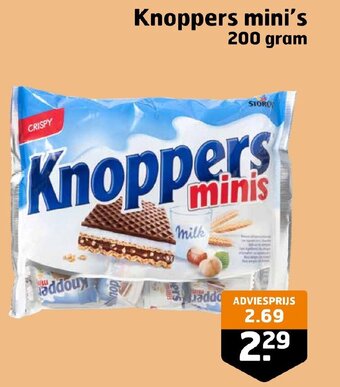Trekpleister Knoppers mini's 200 gram aanbieding