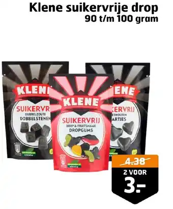 Trekpleister Klene suikervrije drop 90 t/m 100 gram aanbieding