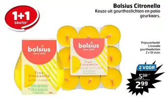 Trekpleister Bolsius Citronella aanbieding