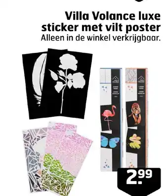 Trekpleister Villa Volance luxe sticker met vilt poster aanbieding