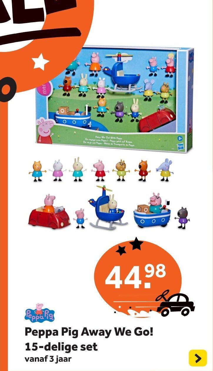 Peppa Pig Away We Go! 15delige set aanbieding bij Intertoys
