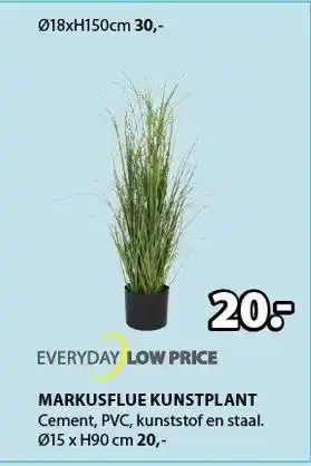 Jysk Markusflue Kunstplant 15x90 cm aanbieding