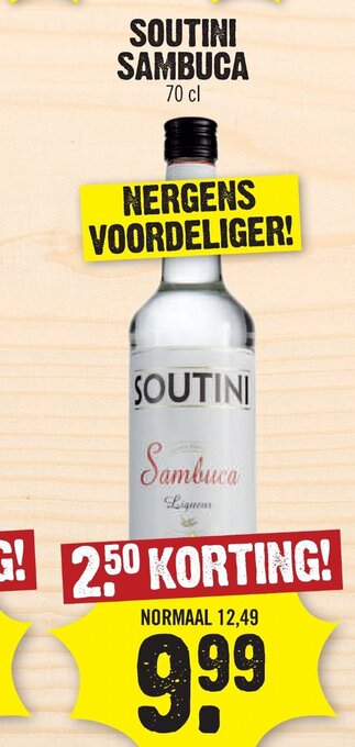 Dirk SOUTINI SAMBUCA 70 cl aanbieding