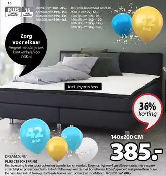 Jysk Dreamzone Plus C15 Boxspring 140x200 cm aanbieding