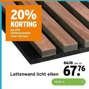 GAMMA Lattenwand licht eiken aanbieding