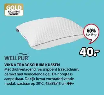 Jysk Wellpur Vikna Traagschuim Kussen aanbieding