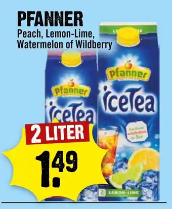 Dirck 3 PFANNER Peach, Lemon-Lime, Watermelon of Wildberry 2 LITER aanbieding