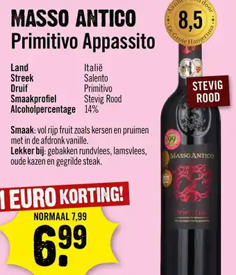 Dirck 3 MASSO ANTICO Primitivo Appassito aanbieding