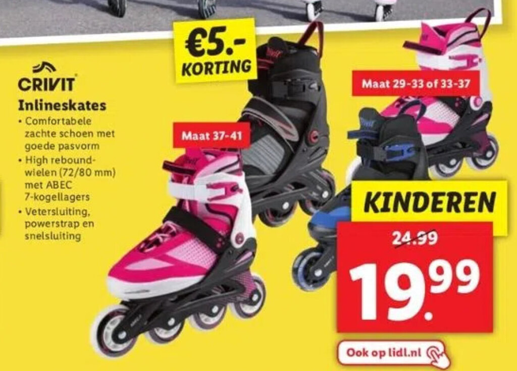CRIVIT Inlineskates KINDEREN aanbieding bij Lidl
