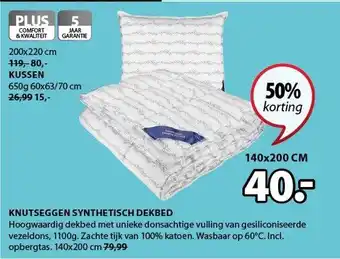 Jysk Knutseggen Synthetisch Dekbed 140x200 cm aanbieding