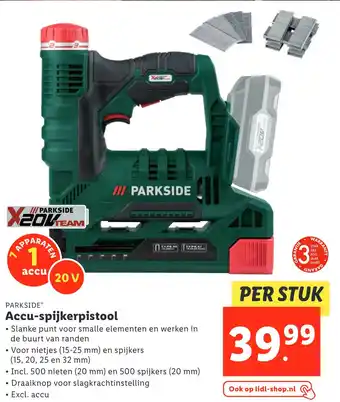 Lidl Parkside Accu-Spijkerpistool aanbieding