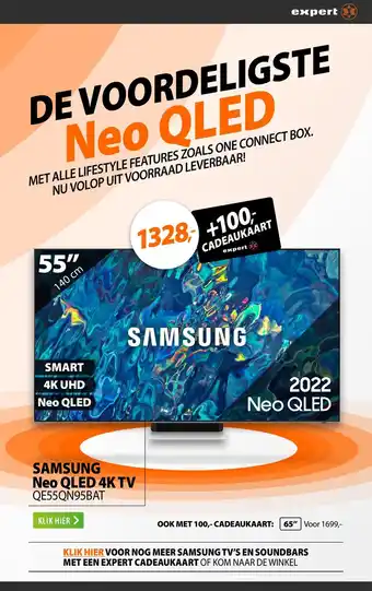 Expert SAMSUNG Neo QLED 4K TV QE55QN95BAT 140 cm aanbieding