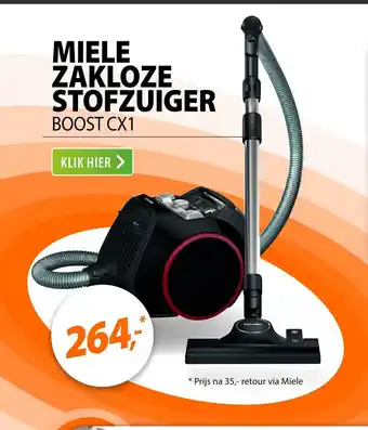 Expert MIELE ZAKLOZE STOFZUIGER BOOST CX1 aanbieding