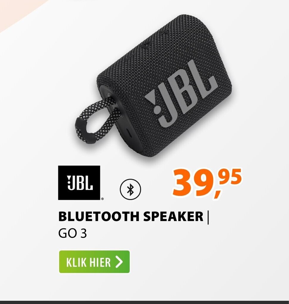 JBL BLUETOOTH SPEAKER GO 3 aanbieding bij Expert