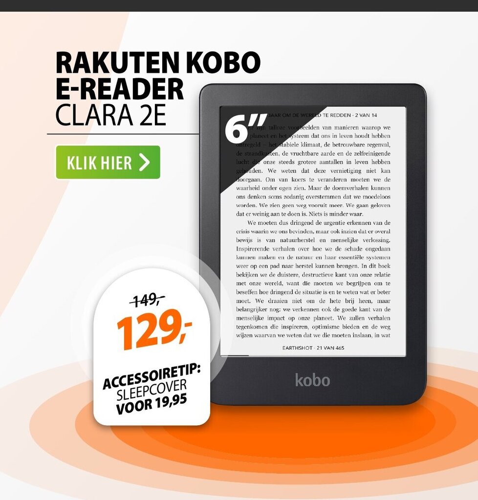 RAKUTEN KOBO EREADER CLARA 2E aanbieding bij Expert