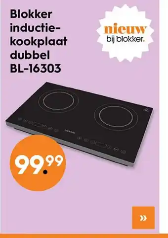 Blokker Inductie-kookplaat dubbel BL-16303 aanbieding