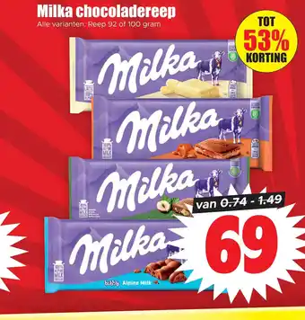 Dirk Milka chocoladereep aanbieding