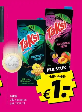 Boni Taksi alle varianten pak 1500 ml aanbieding