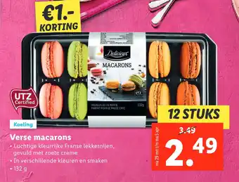 Lidl Verse macarons 12 stuks aanbieding