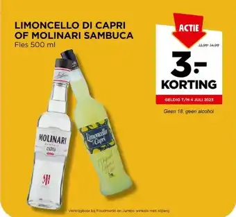 Jumbo Limoncello di capri of molinari sambuca aanbieding