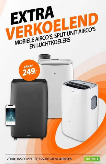 Expert Mobiele airco's, split unit airco's en luchtkoelers aanbieding