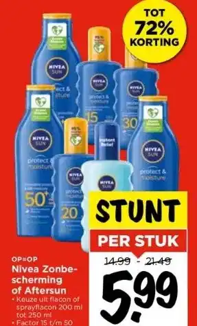 Vomar Voordeelmarkt Nivea zonbescherming of aftersun aanbieding