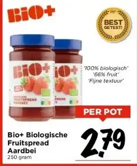 Vomar Voordeelmarkt Bio+ biologische fruitspread aardbei aanbieding