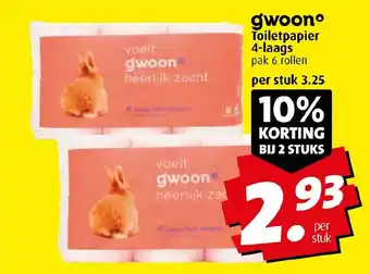 Boni gwoon Toiletpapier 4-laags pak 6 rollen aanbieding