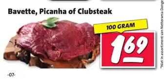 Nettorama Bavette, Picanha of Clubsteak 100 GRAM aanbieding