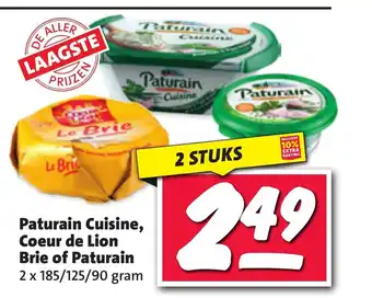 Nettorama Paturain Cuisine, Coeur de Lion Brie of Paturain 2 x 185/125/90 gram aanbieding