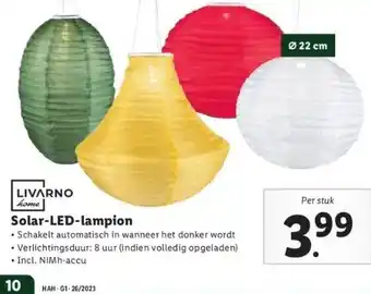 Lidl Livarno home solar-led-lampion aanbieding