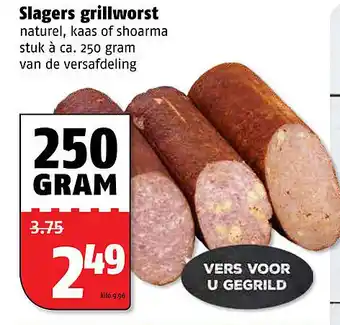 Poiesz Slagers grillworst 250 gram aanbieding